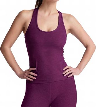 Beyond Yoga Spacedye Step Up Racerback Tank Top In Aubergine Beet