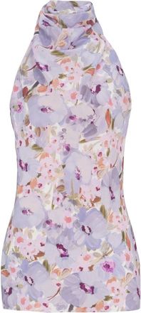 Balmain Mouwloze top met Poppy Flower-print - Dames - Tops zonder mouwen - Veelkleurig - S - Tops