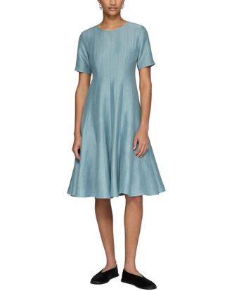 Lafayette 148 New York Plus Linen-Blend Fit & Flare Dress