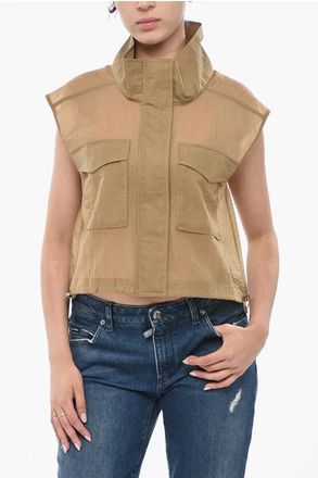 Pinko Nylon Utility Gilet With Drawstring Hem size S