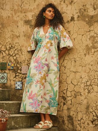 Fat Face FatFace Lilibet Ivory Tropical Regular Midi Dress