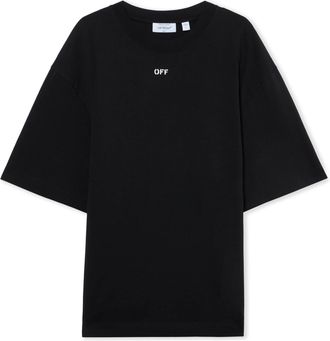Off-white Black Abstract Paint Arrow Cotton T-Shirt