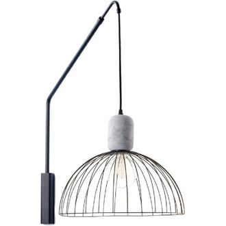 Leds - C4 Contrast Aplique De Pared Con L&aacute;mpara Colgante &Oslash;487mm E27 Cemento Y Acero Negro