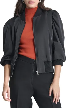 DKNY Shine Sateen Puff Sleeve Jacket