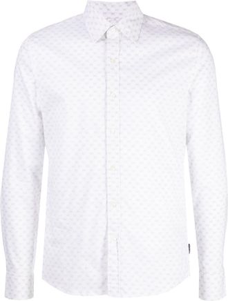 Michael Kors logo-print poplin shirt - men - Cotton/Elastane - M - White