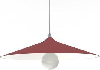 Lumicom Chapeau Sospensione, 1XE27, max 42W, metallo, rosso cowhide/bianco opaco, D40cm - Lumicom