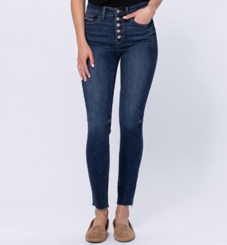 Judy Blue Mid-Rise Pocket Dad Jean In Dark Wash
