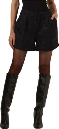 Notre-V Zwarte Glitter Shorts - Dames - Bermuda - Zwart - L - Korte Broeken