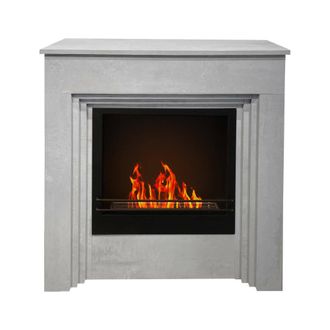 Dmora Chimenea De Bioetanol Dstephanesing, Chimenea Ecol&oacute;gica, Hogar Sin Humo, Calefactor De Etanol, Made In Italy, 96x35 H96 Cm, Gris - Dmora