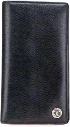 Chanel Pre-owned Wallets, female, Black, Size: ONE SIZE Pre-owned Coco Button Leather Long Wallet