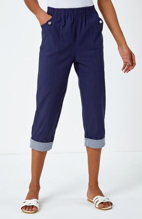 Roman Contrast Detail Cropped Stretch Trouser