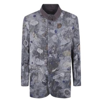 Ziggy Chen Blazer con cuello alzado y estampado digital - Jackets - Hombre - Gris - S
