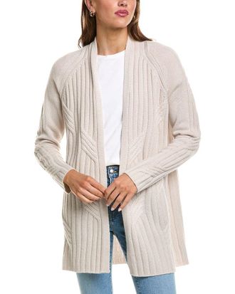 Fort&eacute; Cashmere Luxe Cable 100% Cashmere Cardigan