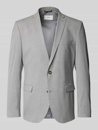 s.Oliver Black Label Slim Fit 2-Knopf-Sakko aus elastischem Viskose-Mix mit 2-Knopf-Verschluss in Hellgrau, Größe 50