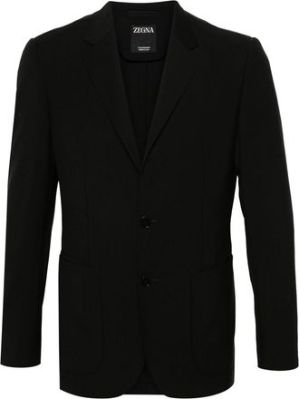 Ermenegildo Zegna poplin wool blazer - men - Wool/Polyester - 48 - Black