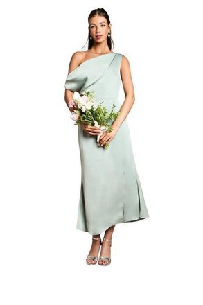 Oasis Satin Bridesmaid Midi Dress in Sage at Nordstrom, Size 6
