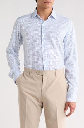 Nautica Geo Print Dress Shirt in Blue at Nordstrom Rack, Size 15.5 - 32/33