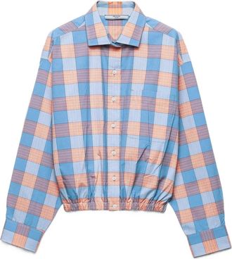 Prada Camicia a quadri in popeline - Blu