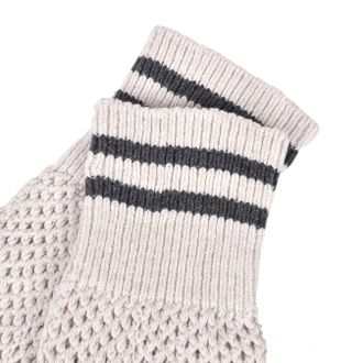 Brunello Cucinelli Womens Oat Two-Tone Hand Knit Socks Neutrals Clothing