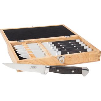 Viking Steakhouse 6-Piece Pakka Wood Steak Knife Set in Black at Nordstrom