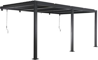 Sweeek P&eacute;rgola bioclim&aacute;tica 3x5m de aluminio adosada con lamas orientables