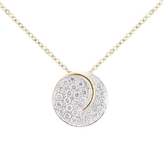 Diamant L'&eacute;ternel Womens 18ct Yellow Gold Diamond Circle Cluster Design Pendant Necklace of Length 46cm - One Size