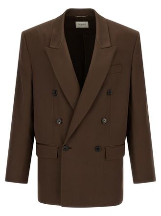 Saint Laurent Brown Peaked Lapel Blazer