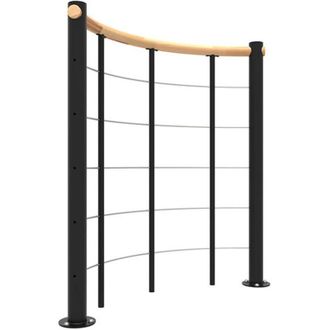 Minka Ringhiera per scala curva - Nero - Acciaio termolaccato - Lunghezza 1m - Corrimano in legno - &Oslash;160cm - RE-U-SLM-NH-160