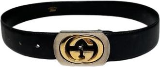 Gucci Pre-owned Vintage Leren Riem - Dames - Vintage Accessoires - Zwart - ONE Size - Leer - Vintage