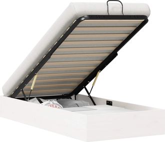 vidaXL Telaio Del Letto Ottomano Con Ripostiglio Bianco 100 X 200 Cm Vidaxl
