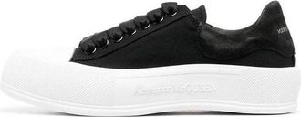 Alexander McQueen (WMNS) Alexander McQueen Deck Skate Plimsoll Shoes Black White 697120W4MV71070