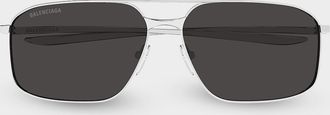 Balenciaga Men & apos;s Metal Rectangle Sunglasses