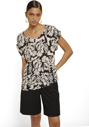 Hailys T-Shirt HAILYS SS V TP Ce44lina, Damen, Gr. XS (34), schwarz (6933 schwarz div), Jersey, Obermaterial: 100% Viskose, Po-bedeckend, Rundhals, Shirts T-