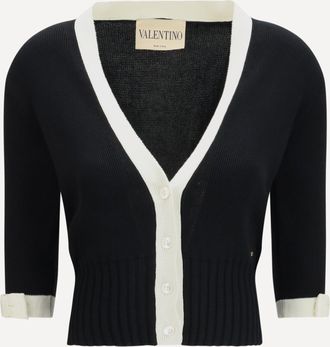 Valentino Cardigan bicolore con scollo a V Woman L