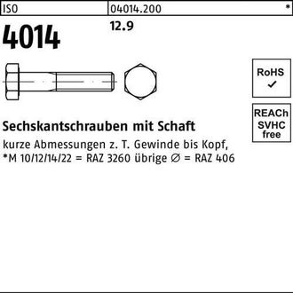 OEM Tornillo Hexagonal Iso 4014 V&aacute;stago M24x 240 12.9 10 Piezas