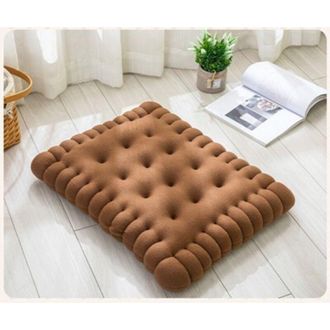 OEM (marr&oacute;n) 1 Unidad Adorable Coj&iacute;n Rectangular Imitaci&oacute;n Galleta Para Asiento, Suelo, Barra, Sala De Juegos Lvory-crezuo