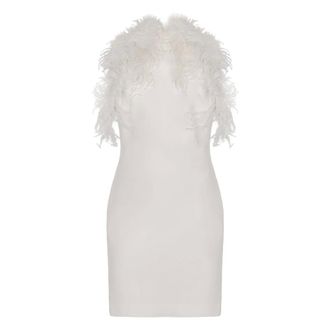 The Attico Dames, Jurken, Wit, Maat: XS Leer