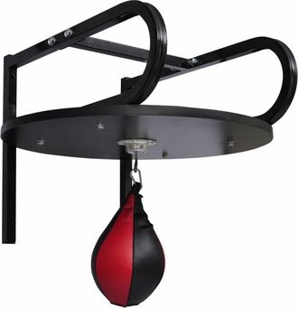 vidaXL Set De Plataforma Y Pera De Boxeo Giratoria Con Soporte Vidaxl Negro