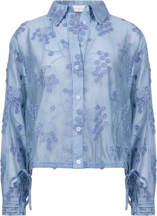 Nukus Nukus - Aaliya Blouse Flower - Dames - Blouses & Shirts - Blauw - Maat: 2XL