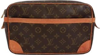 Louis Vuitton Pre-owned Monogram Clutch bag - Heren - Vintage Clutch - Bruin - ONE Size - Vintage