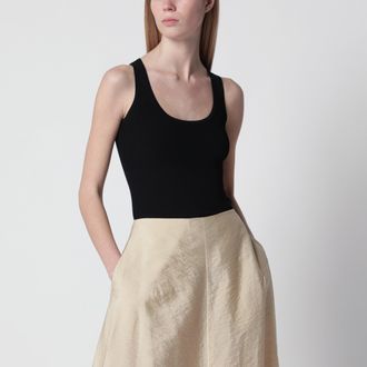 Max Mara Canotta nera a costine