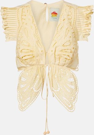 Farm Rio Broderie anglaise cotton crop top