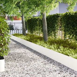Berkfield Home Lawn Edgings 50 pcs White 100x0.5x30 cm Steel