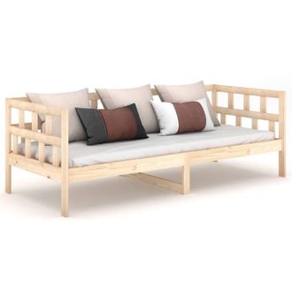 Berkfield Home Day Bed Solid Wood Pine 90x200 cm in Light Tan