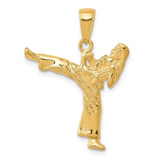 Diamond2Deal 14k Yellow Gold Girl Karate Charm