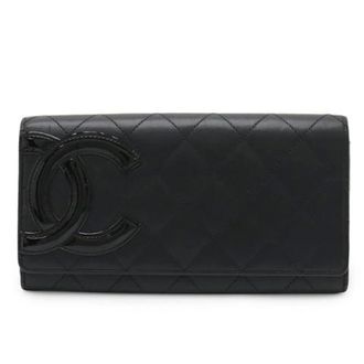 Chanel Pre-owned Wallets, female, Black, Size: ONE SIZE Pre-owned Cambon Line Soft Calf Long Wallet