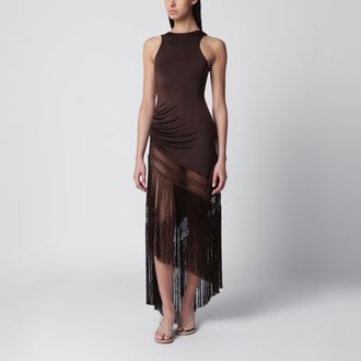 Andamane Marisol sleeveless maxi dress in jersey, dark brown