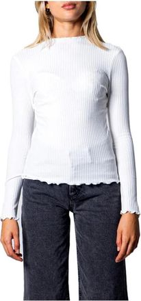 Only Stijlvol Wit Coltrui Sweater - Dames - Ronde hals truien - Wit - XS - Polyester - Truien & Vesten