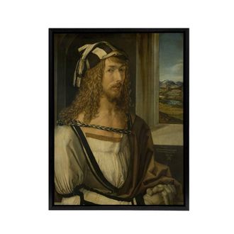 Artery8 Self Portrait Young Artist Albrecht Durer Framed Canvas Wall Art Print | Size: W24 x H32