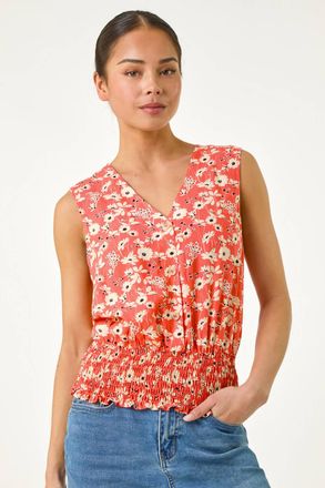 Roman Ditsy Shirred Blouson Top